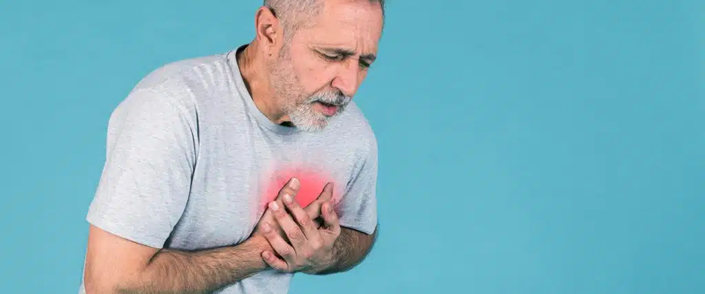 man with chest pain